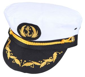 O23430-60 weiß-schwarz-gold Kapitänsmütze de Luxe Gr.KW60