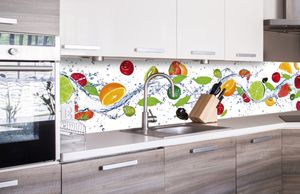 Küchenrückwand Folie selbstklebend OBST 260 x 60 cm - Klebefolie - Dekofolie - Spritzschutz für Küche -