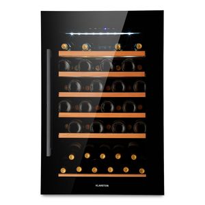Klarstein Einbau-Weinkühlschrank, 137 L Getränkekühlschrank Schmal, 1 Zone Weinkühlschrank mit Glastür, Indoor/Outdoor Beersafe, Großer Kühlschrank, 5-22°C, 52 Flaschen