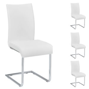 Esszimmerstuhl Schwingstuhl ALADINO, Set mit 4 Stühlen chrom/weiß