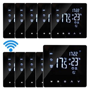 10X Tuya Digital WiFi Thermostat Smart Raumthermostat für Warmwasserbereitung Wöchentlich Programmierbare Temperaturregler für Fußbodenheizung Wasserheizung, Schwarz