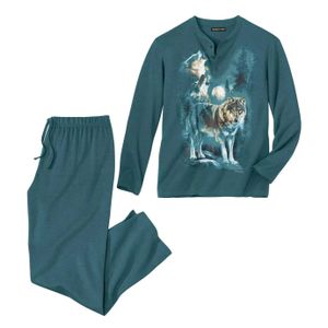 Atlas For Men - Pánské pyžamo s dlouhými kalhotami AF886 (XXL) (Dove blue)