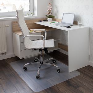 Bodenschutzmatte, Hartbodenschutz, durchsichtige Schreibtischschutzmatte,  Stuhlmatte für Holzböden, rutschfest, langlebig, für Büro, Wohnzimmer