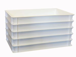 5 x Pizzateigbehälter Pizzaballenbox weiß 60x40x7 cm