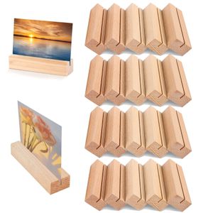 20 Stück Kartenhalter Holz, Stabil Tischkartenhalter Menükartenhalter Postkartenhalter Fotohalter Holzständer