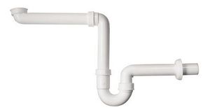 Sanitop-Wingenroth Raumspar-Siphon für unterfahrbare Waschtische, Siphon in 1 1/4 x 32 mm, weiß, barrierefreier Röhren-Geruchsverschluss, Möbel-Siphon, Kunststoff, 22560 1