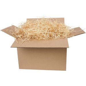 Holzwolle ( 1 Kg ) Füllmaterial für Geschenkkorb, naturbelassenes Verpackungsmaterial, Kunststroh / Dekogras zum Basteln