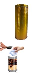 James Premium Paddose für 18 Kaffeepads, neues Design Metallic, Dose, Pad, plus Tisch Abfallbehälter ohne Deckel mit Ø 8,5 x 9 cm, 0.5 Liter Tischreste-Mülleimer