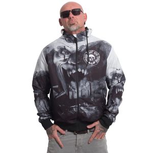 Bluza męska Yakuza Horror Allover Windbreaker, czarny, 6XL