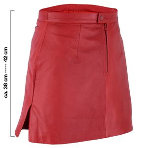 Trendiger Mini Lederrock aus Lammnappa Business Rock echtleder , Größe:46, Farbe:Rot