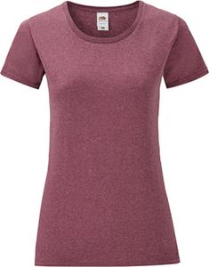 Fruit of the Loom 61-432-0 | Dámské tričko Iconic, 100% česaná bavlna s kroužkovým předením - barva: Heather Burgundy - velikost: L