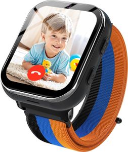 Pthtechus kids 4G GPS Smartwatch - Anruf, Video, WLAN, Kamera, SOS, Chat für Jungen & Mädchen (schwarz)
