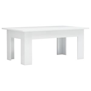 vidaXL Konferenčný stolík vysoký lesk biely 100x60x42 cm Drevo Materiál