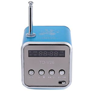 TD-V26 Mini Tragbarer Soundlautsprecher TF-Karte FM Radio Aux Stereo Music Player-Blau