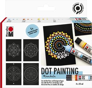 Marabu Punktfarbe Dot Pen Set "Mandala" 4 x 25 ml auf Wasserbasis