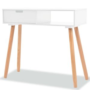 vidaXL Konzolový stolek z masivní borovice 80 x 30 x 72 cm Bílý
