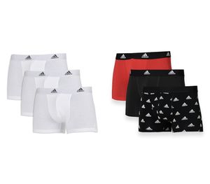 adidas Herren Boxershorts, 3er Pack - Trunks, Active Flex Baumwolle, Logo, einfarbig Schwarz XL