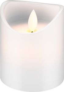 LED Echtwachs-Kerze weiß, 7,5x10 cm