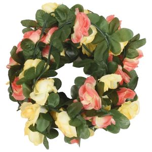 vidaXL Weihnachtskränze Blumen 6 Stk. Frühlingsrosen 250 cm