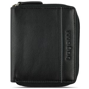Bugatti Banda RFID Leder Reißverschluss Geldbörse Portemonnaie 491334, Farbe:Schwarz