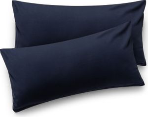 Blumtal Kissenbezug 40 x 80 cm (2er Set Kissenbezüge) - Dunkelblau - 100% Baumwoll-Jersey mit Reißverschluss Blumtal Kissenbezug 40 x 80 cm (2er Set Kissenbezüge) - Dunkelblau - 100% Baumwoll-Jersey mit Reißverschluss