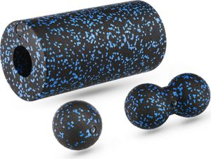 Gymtek® Massageset Yogaset Faszien Set - 2x Faszienball, 1x Faszienrolle - Massagegerät für Rückenmassage, Ganzkörper Massage, Yoga, Pilates, Workout
