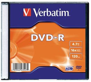 Verbatim DVD-R Matt Silver, DVD-R, Slimcase, 4,7 GB
