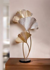Metall-Blätter-Deko "Ginkgo" in gold und silber, 61 cm hoch, Blattdekoration