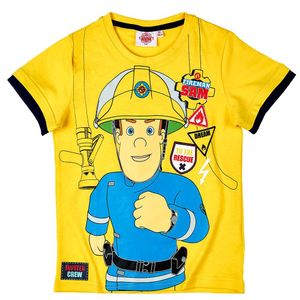 T-Shirt To Rescue | Feuerwehrmann Sam | Größe 98 - 128 | Kinder Jungen Shirt, Größe:128, Farbe:Gelb