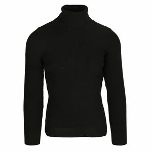 Rollkragen Pullover Herren Sweatshirt Sweater Rolli Stretch Pullover XL Schwarz