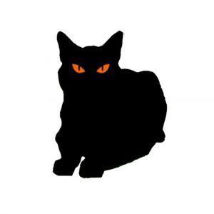 Gartenkatze Scarer Halloween Dekoration Schwarze Katze Statue Katze Abstoßungsmittel Abschreckungsmittel-C