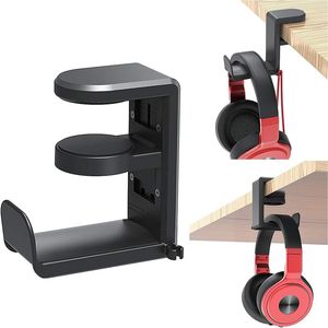 Kopfhörer Ständer Kopfhörerhalter mit 360° drehbarem Headset Halterung Halter,für Headphone Stand, Schreibtisch-Kopfhöreraufhänger,Headset,Schwarz