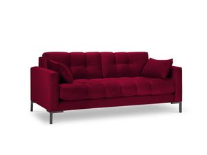 Samtiges Sofa, "Mamaia", 3 Sitze, Rot, 177x92x78