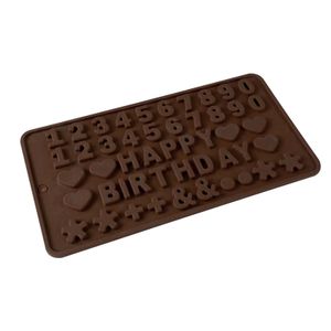 Schokoladenform nicht schicke, einfache Deparieren von DIY-Lebensmittel-Silikon-Cartoon Liebe Herz Zahlen Süßigkeitenform Backwerkzeuge-N