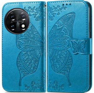 Mobigear Butterfly  OnePlus 11 Hülle Klapphülle Geldbörse - Blau