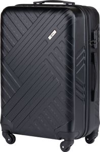 Xonic Design Reisekoffer - Hartschalen-Koffer mit 360° Leichtlauf-Rollen - hochwertiger Trolley mit Zahlenschloss in M-L-XL oder Set (Schwarz L, mittel)