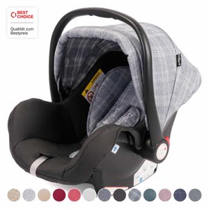 Daliya® Bebesafe Babyschale Gruppe 0+ Autoschale Babyautositz Autositz ( Grau Raster )