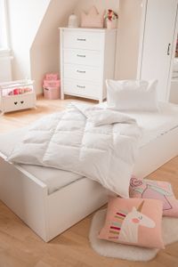 Kinderset Baby Set Luxus - 100% Natur Daunen/Federn Bettdecke und Kissen 100x135 cm/ 40x60 cm