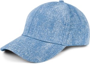 styleBREAKER Uni Jeans Baseball Cap meliert, 6-Panel Denim Basecap, Metallschnalle verstellbar 04023087, Farbe:Hellblau