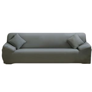 ele ELEOPTION Sofahusse Stretchhusse Sofabezug  Polyester Rippstrick (Grau, 4 Sitzer für Sofalänge 220-300cm)