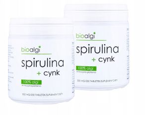 2x Spirulina + zinek | Biořasy | 250ks | Doplněk stravy | Vitamin B12 | Imunitní výživa | Zdroj zinku | Zdroj zinku.