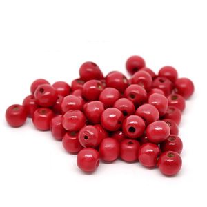 200 Holzperlen 10 x 9 mm, rot Schmuckperlen Bastelperlen Perlen