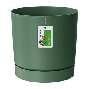 Blumentopf Prosperplast Übertopf aus Kunststoff Blumenkübel mit Untersetzer Rund Grün 8 l