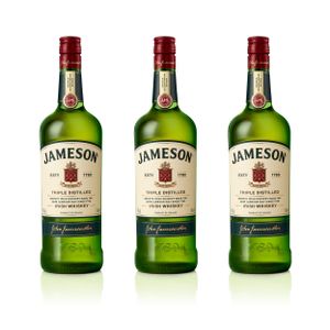 Jameson Irish Whiskey 3er Set, Blended Irish Whisky, Schnaps, Spirituose, Alkohol, Flasche, 40 %, 3 x 1 L