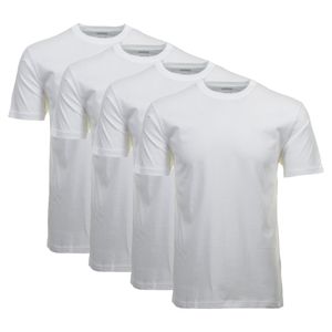 RAGMAN Herren T-Shirt 4er Pack - 1/2 Arm, Unterhemd, Rundhals Weiß 7XL