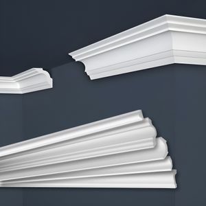 MARBET DESIGN Stuckleisten XPS Styropor weiß - Deckenleisten Deckenstuck Leisten E-Leisten - (2 Meter / 1 Leiste E-14)