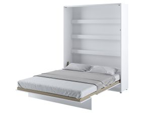Mirjan24 Wandklappbett Bed-Concept BC-12 160x200 Vertical, Stilvoll Funktionsbett, Modernes Schrankbett (Farbe: Weiß Matt)
