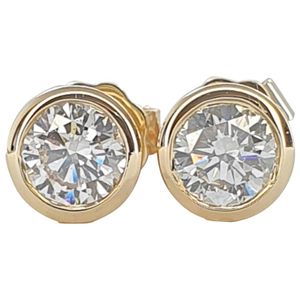 Brillant Diamant Ohrstecker Ohrringe 750 Gelbgold 18 Karat Gold 0,86 ct F/IF