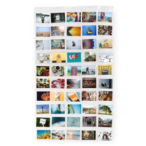 Lumaland Fotovorhang Collage für Bilder und Fotos, Querformat mit 50 Taschen, für 10 x 15 cm Fotos