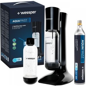 Wessper Wassersprudler AquaFrizz inkl. 2 Sprudlerflaschen aus Pet und Co² Zylinder